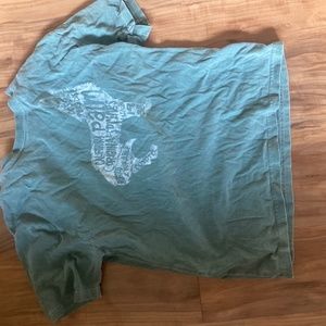 Green palm springs crop shirt